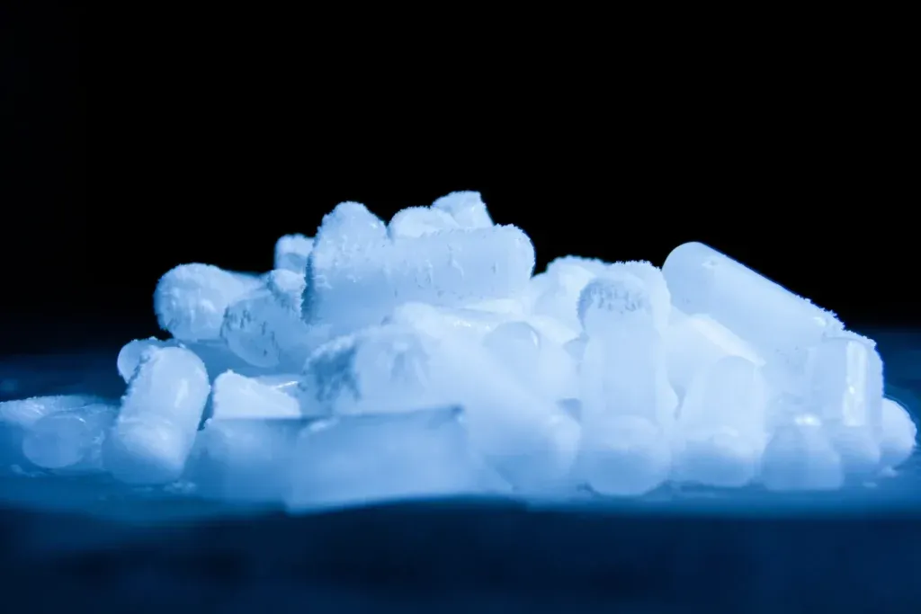 Trockeneis Pellets in Thermobox